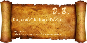Dojcsák Bonifác névjegykártya
